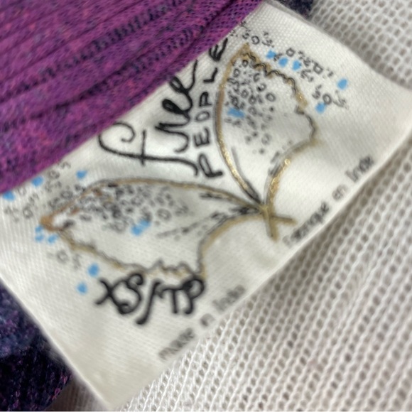 Free People Y2K Butterfly Purple Sequin Tunic Size XS - Picture 2 of 4